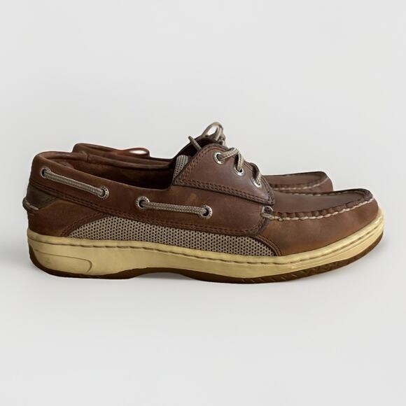 Sperry Shoes Men's 9M Billfish 3-Eye Boat Shoe Top Sider Brown Leather 0799320 - Picture 1 of 8